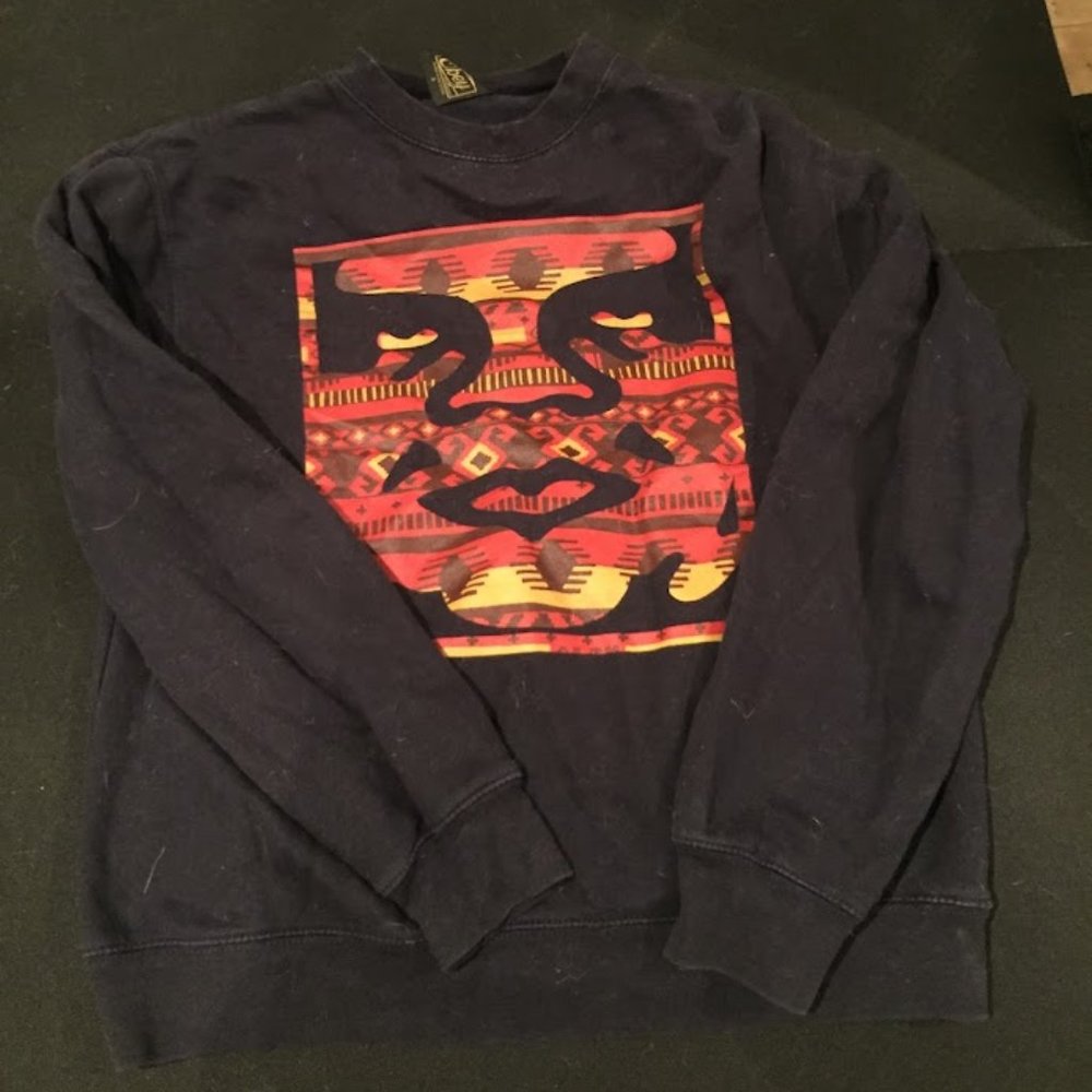 Obey Graphic Navy Crewneck Sweatshirt